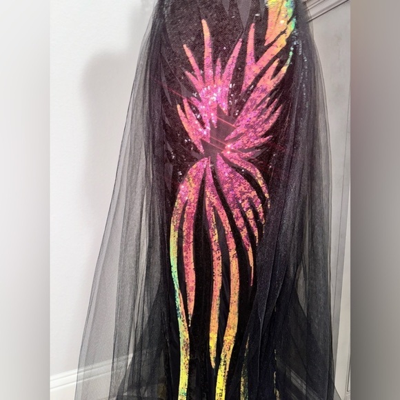 NWOT Off Shoulder Mesh Overlay Sequin Formal Gown - Picture 2 of 7